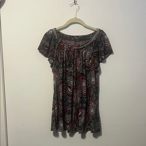 Cocomo Red and Black Paisley Blouse